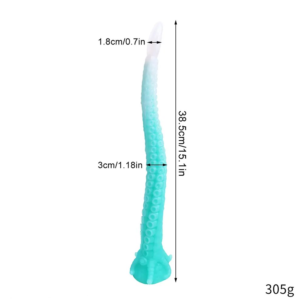 A curled silicone tentacle fantasy dildo