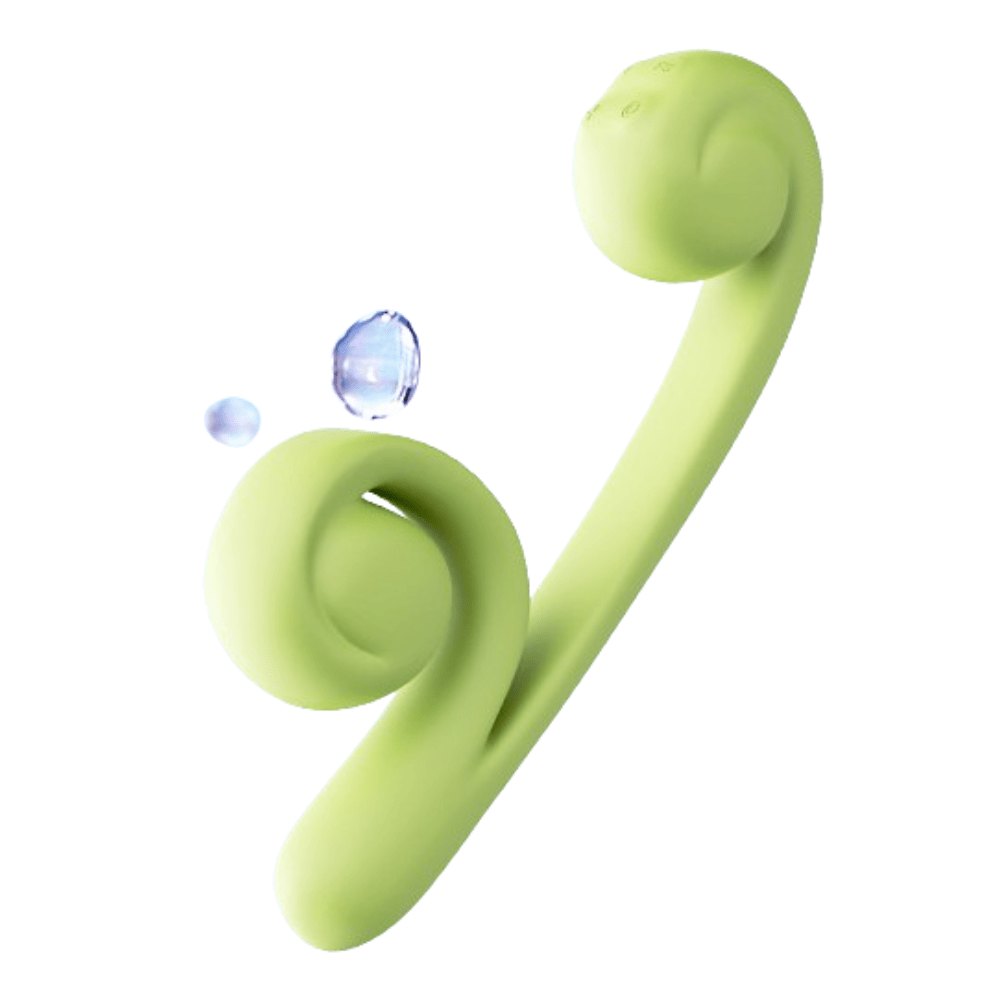Customized Light Green curling dual stimulation vibrator