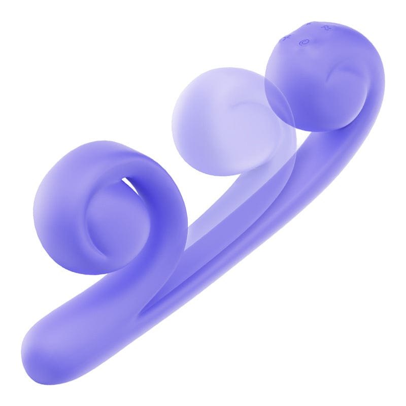 Purple curling dual stimulation vibrator