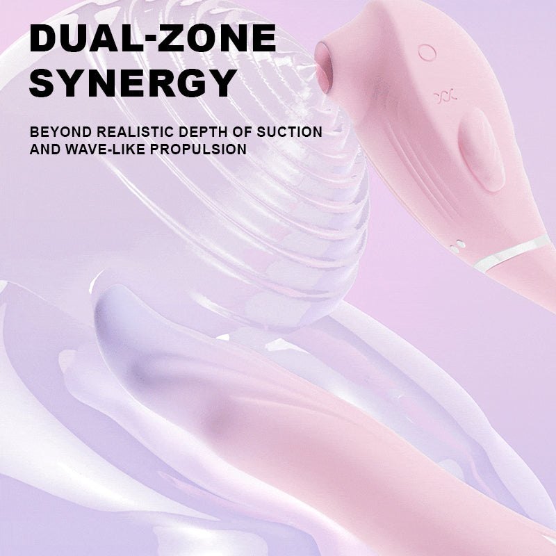 Pink curly tail fish dual point suction toy, photo 3