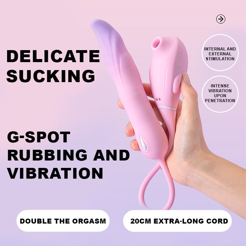 Pink curly tail fish dual point suction toy, photo 4