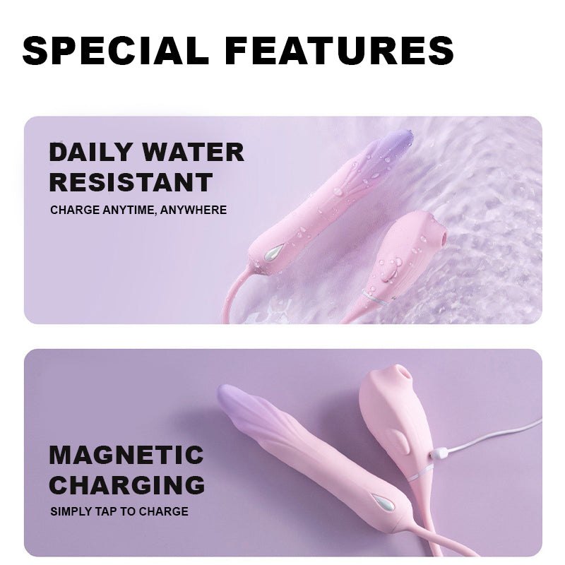 Pink curly tail fish dual point suction toy, photo 5
