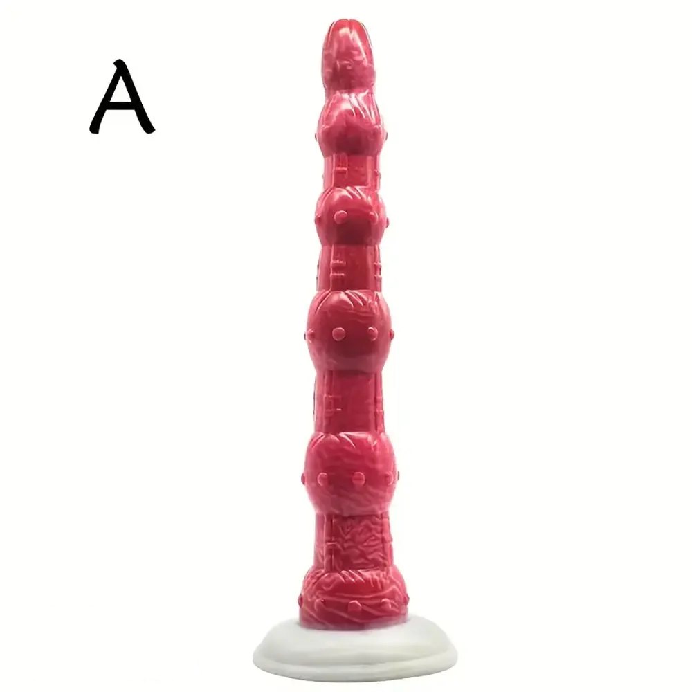 #A curved beaded anal dildo