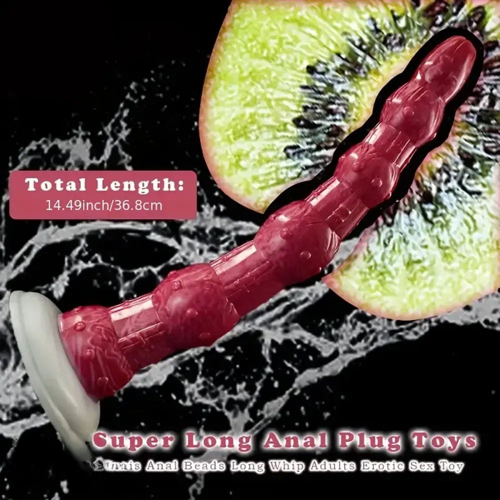 Curved beaded anal dildo, photo 4