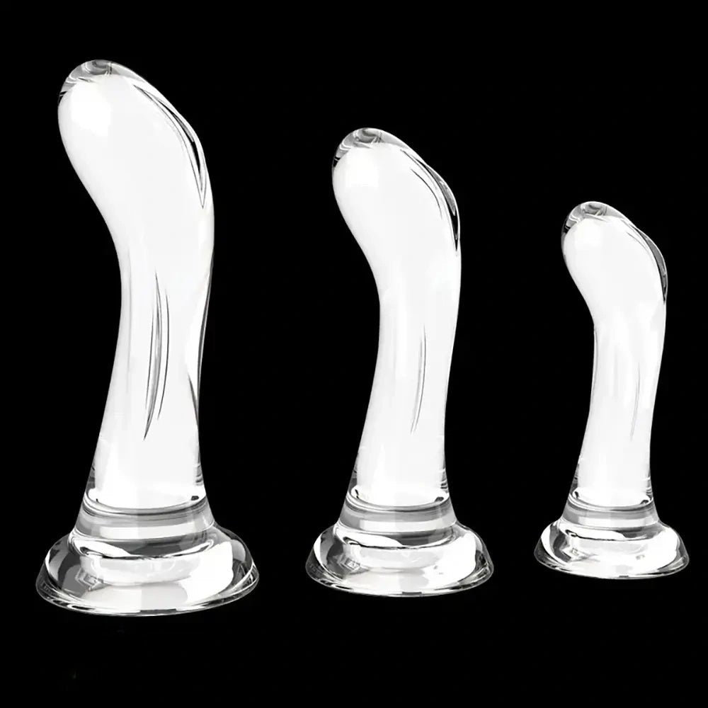 Clear curved tpr g-spot dildo, photo 1