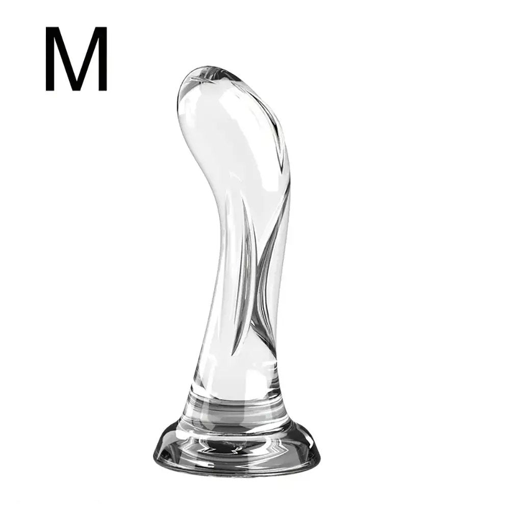 Clear curved tpr g-spot dildo, photo 3