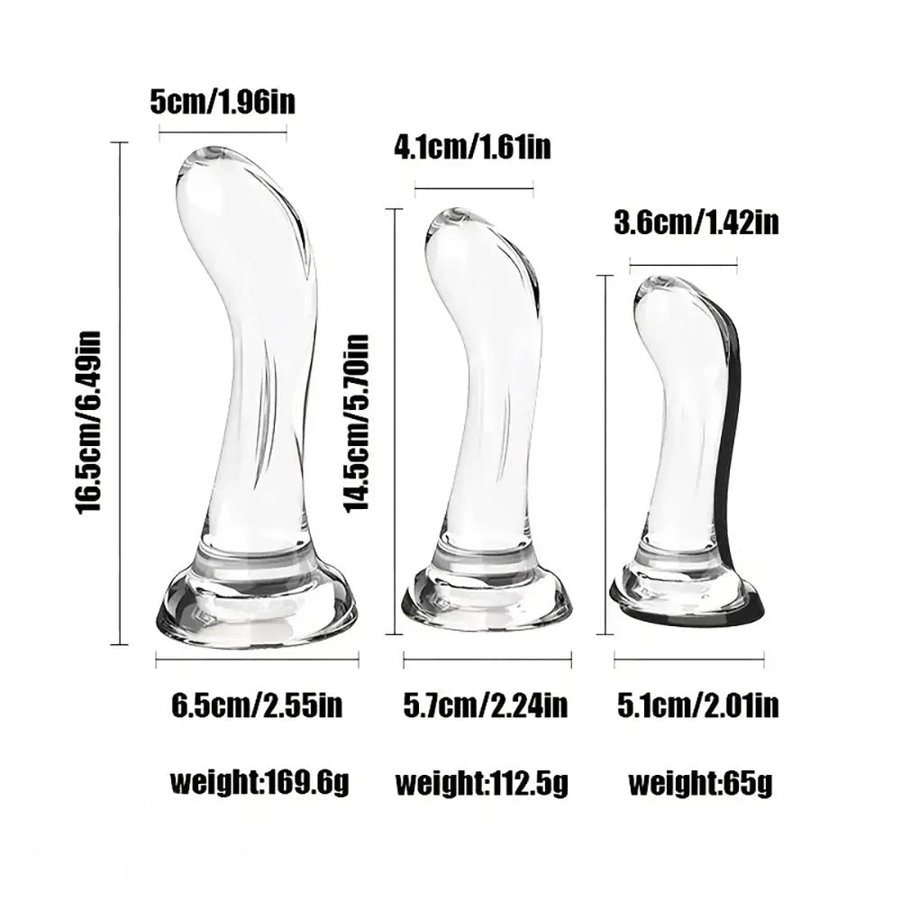 Clear curved tpr g-spot dildo, photo 5