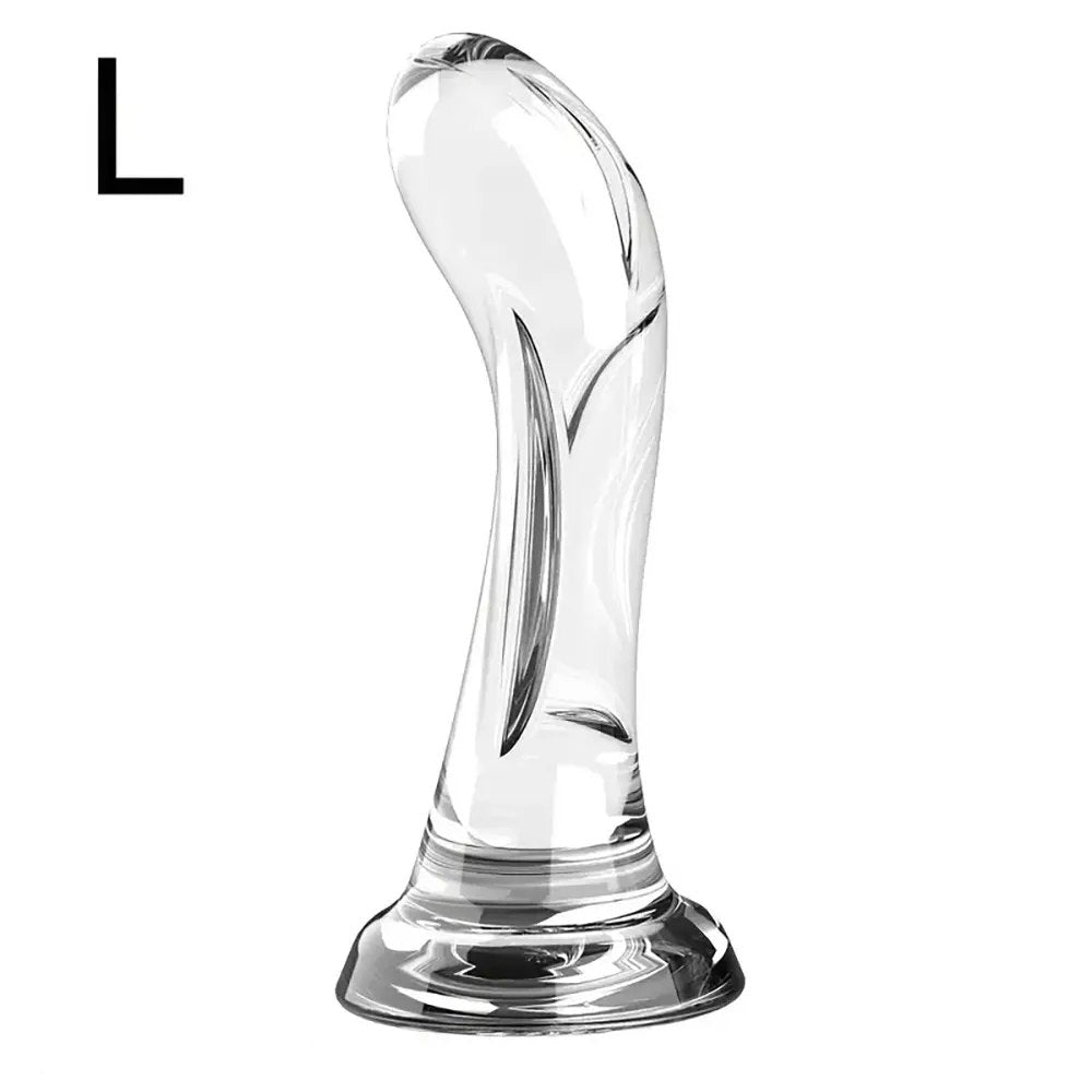 Clear curved tpr g-spot dildo, photo 7