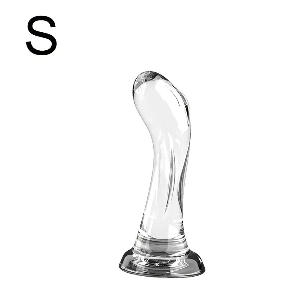 Clear curved tpr g-spot dildo, photo 8