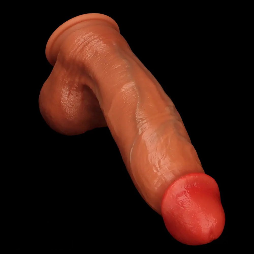 Coffee brown curved silicone g-spot dildo, photo 15