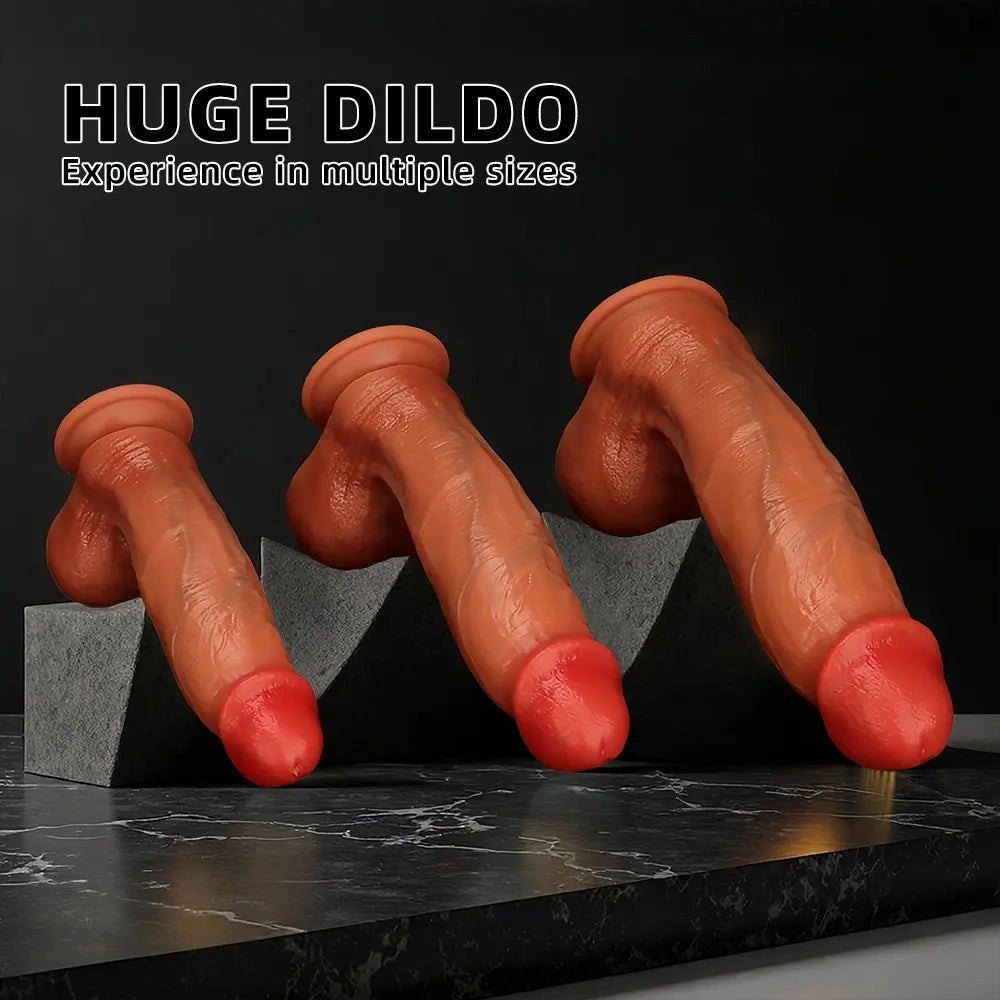 Coffee brown curved silicone g-spot dildo, photo 3