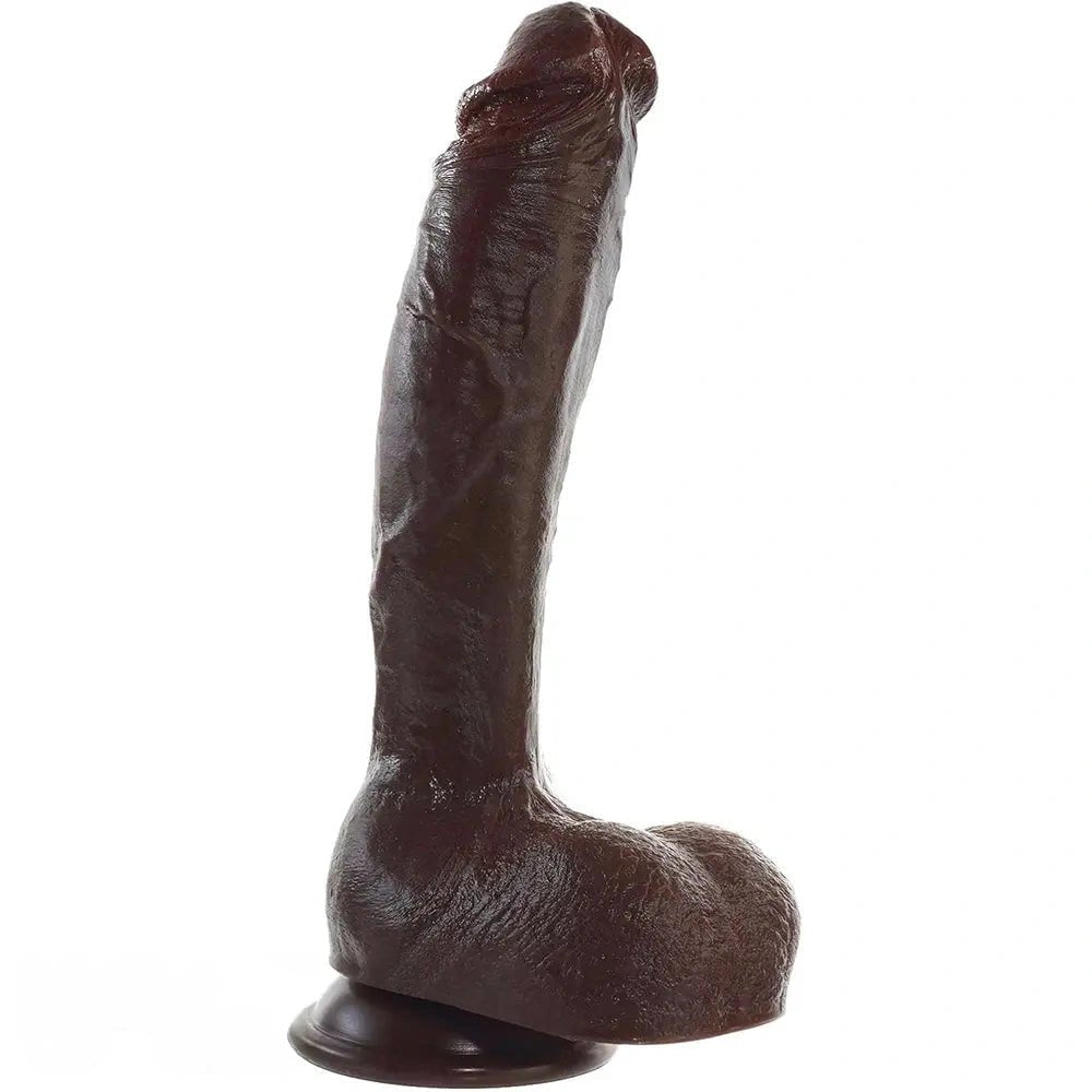 Coffee tone curved realistic dildo, photo 1