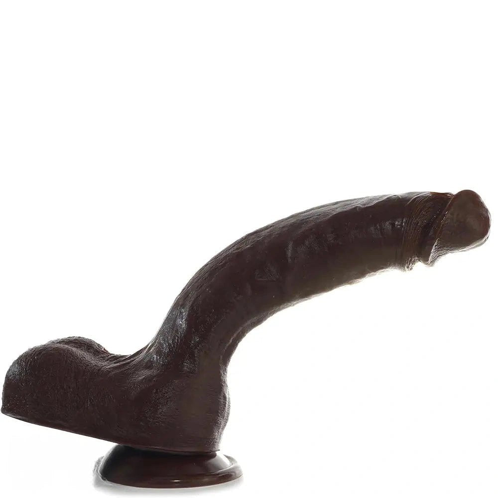 Coffee tone curved realistic dildo, photo 2