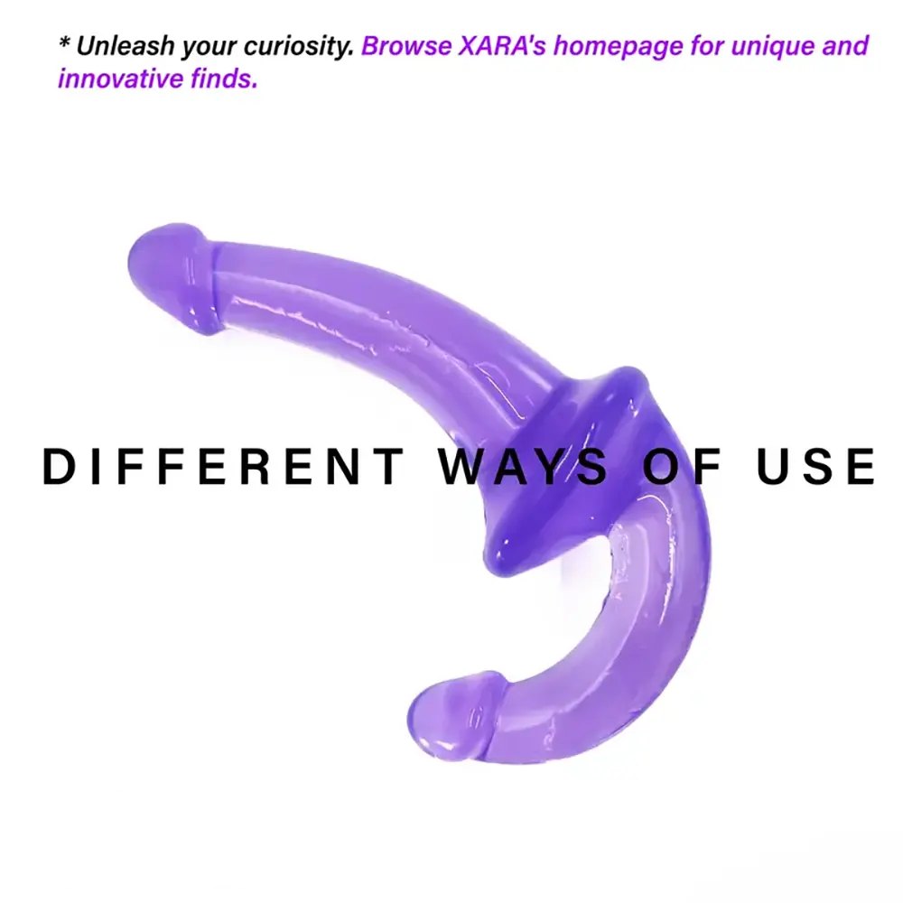 Purple curved double dildo