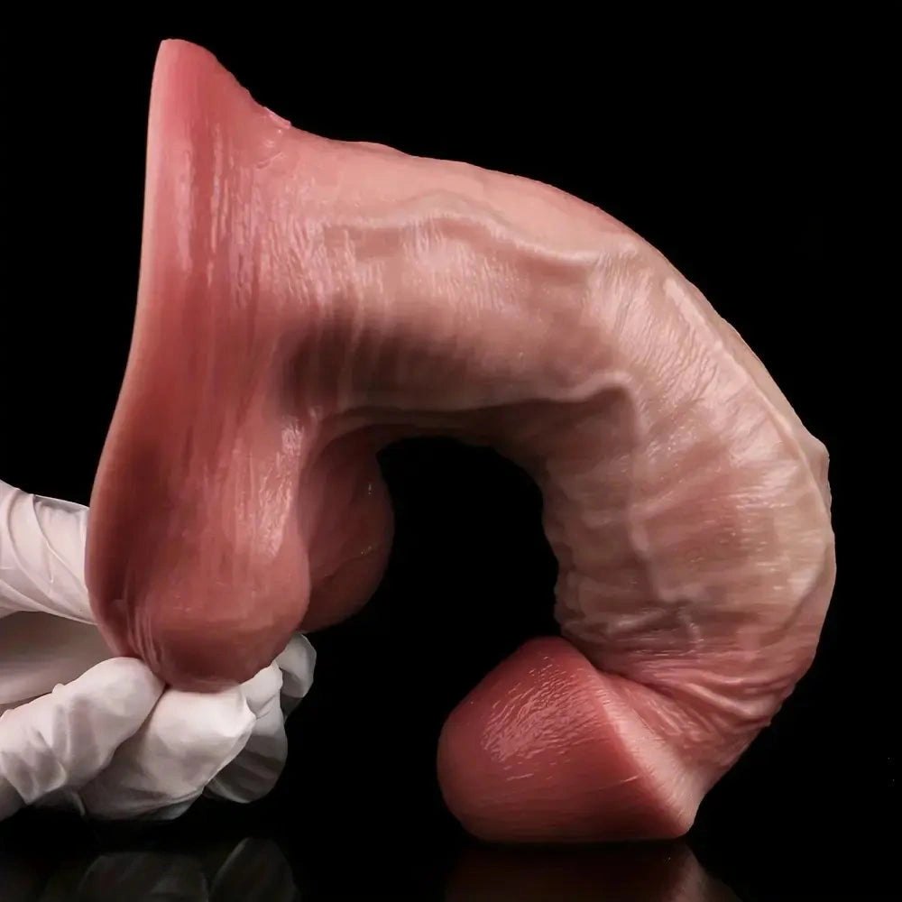 Flesh-toned curved realistic dildo, photo 12