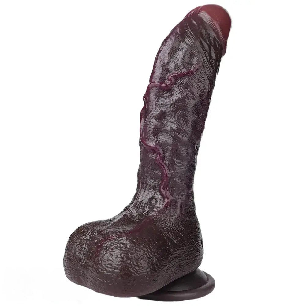 Coffee tone curved dual density suction cup dildo, photo 11