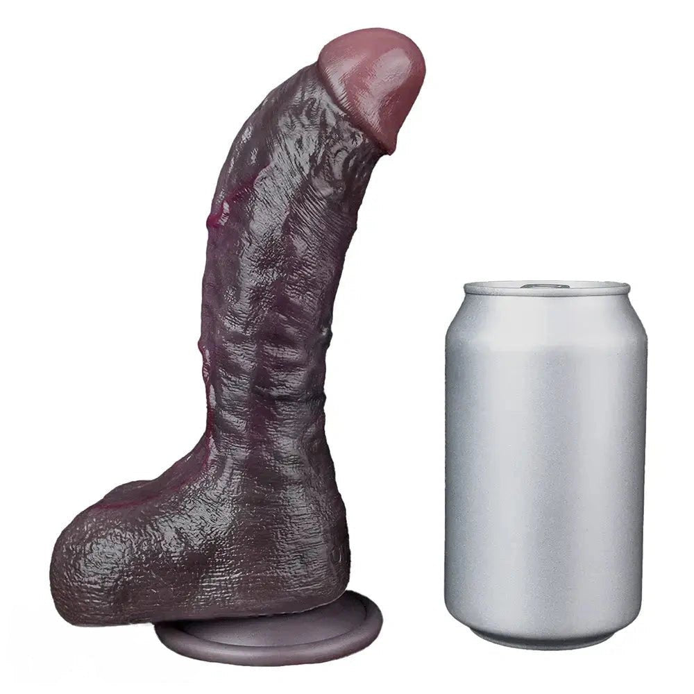 Coffee tone curved dual density suction cup dildo, photo 13