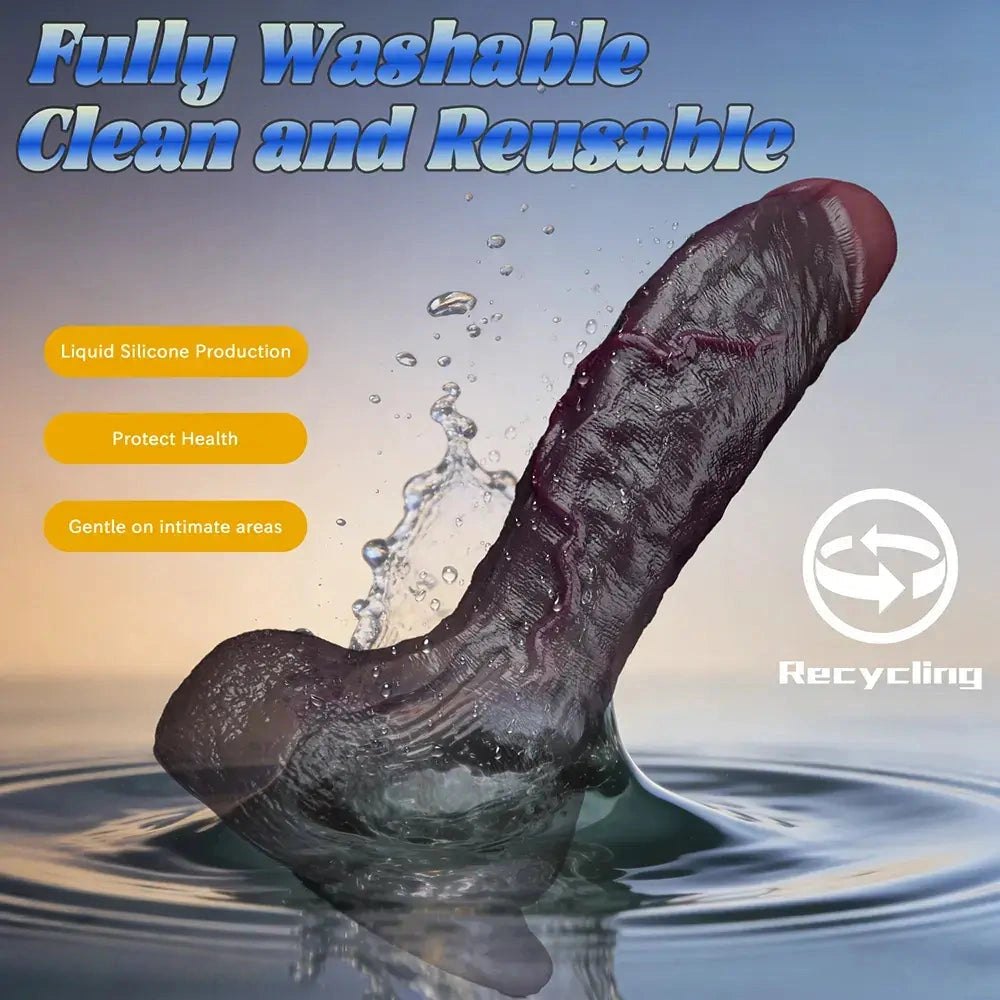 Coffee tone curved dual density suction cup dildo, photo 4