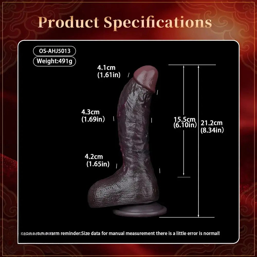 Coffee tone curved dual density suction cup dildo, photo 6
