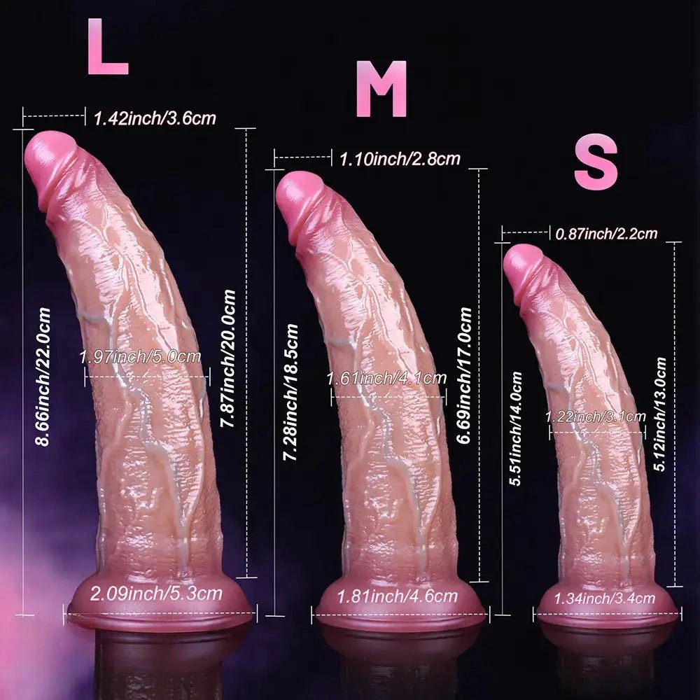 Flesh tone curved dual density silicone dildo with suction base, photo 12