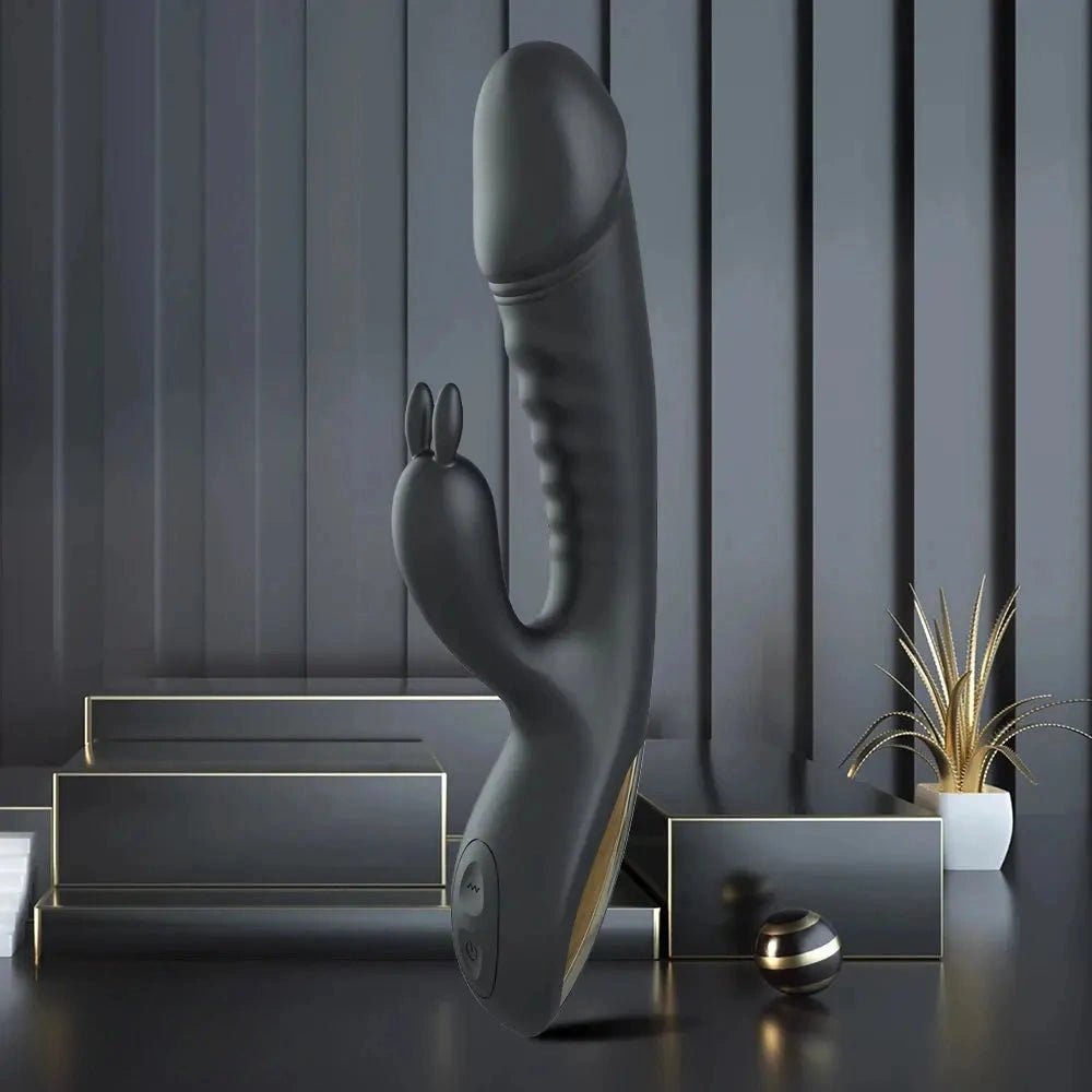 Black curved silicone g-spot dildo, photo 7