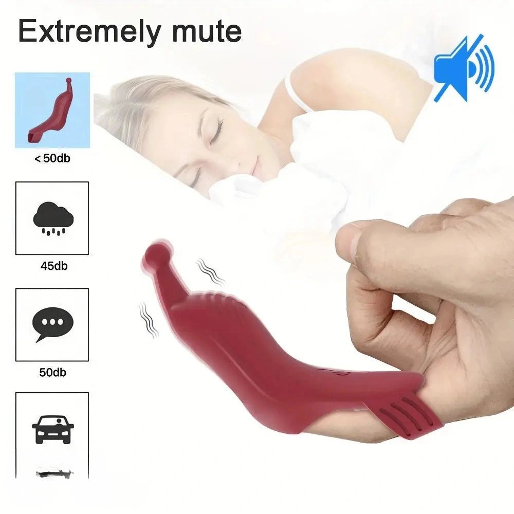 Red silicone curved finger vibrator, photo 3