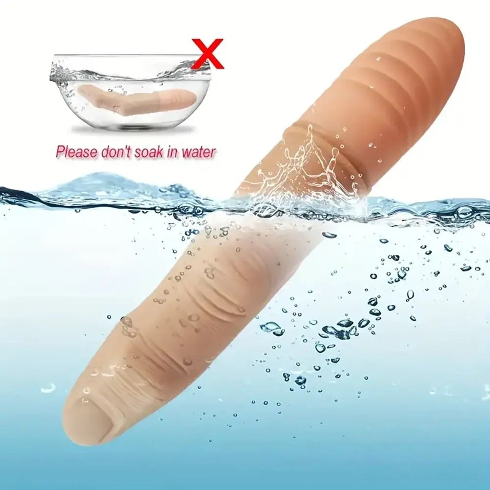 Flesh-toned finger-shaped vibrating silicone dildo, photo 7