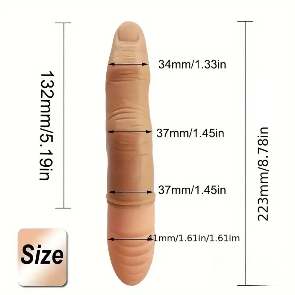 Flesh-toned finger-shaped vibrating silicone dildo, photo 8