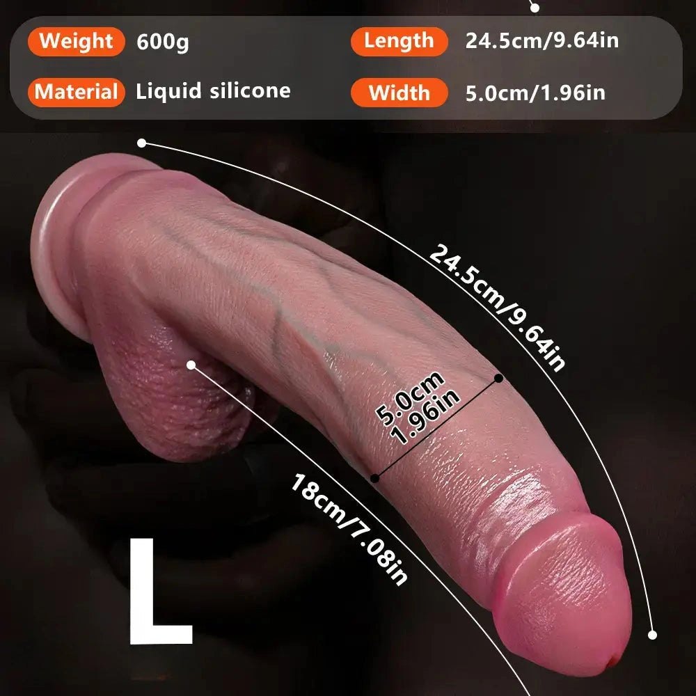 Curved silicone strap-on dildo with flared base, available in three sizes, photo 13