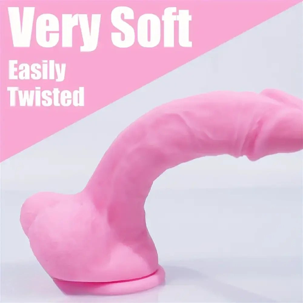 Curved silicone G-spot dildo duo with suction cup bases, photo 4