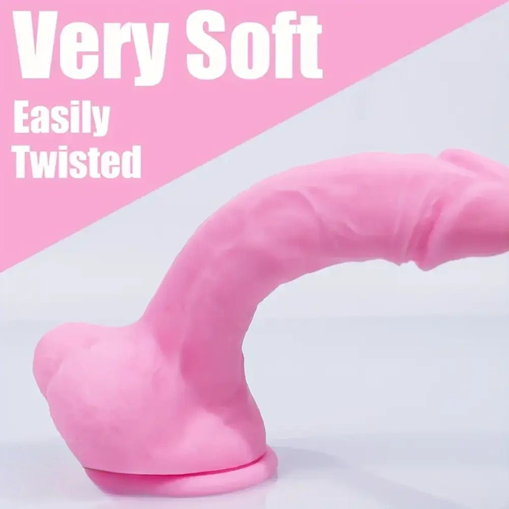 Curved silicone G-spot dildo duo with suction cup bases, photo 6