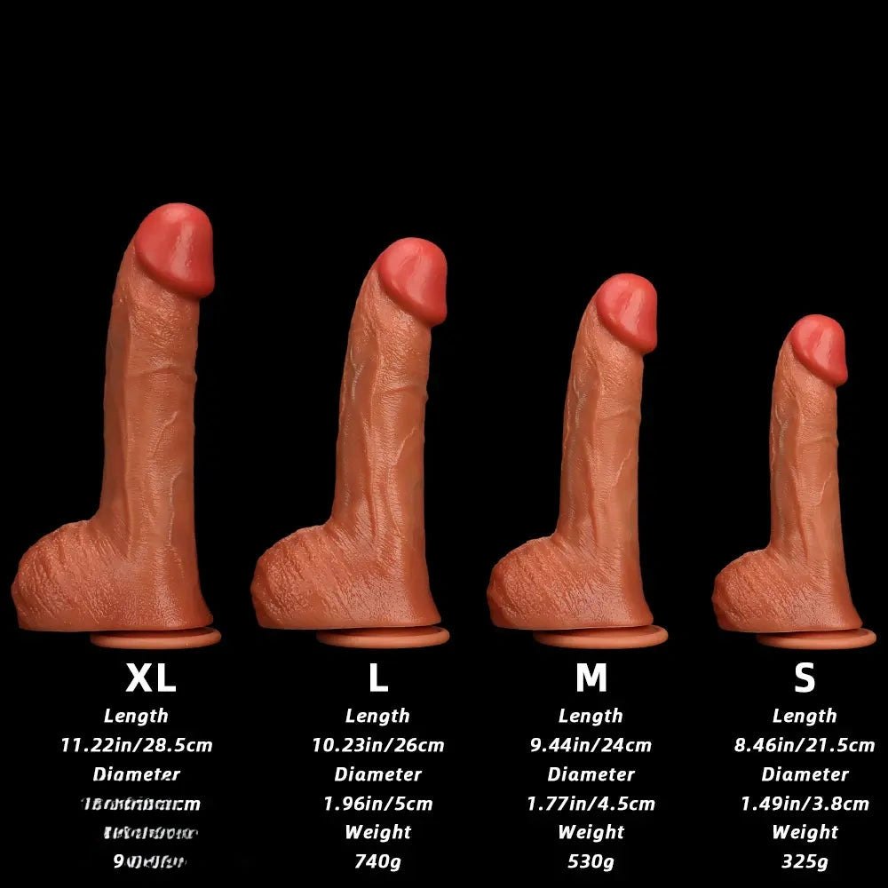 Coffee-colored silicone curved g-spot dildo, photo 10