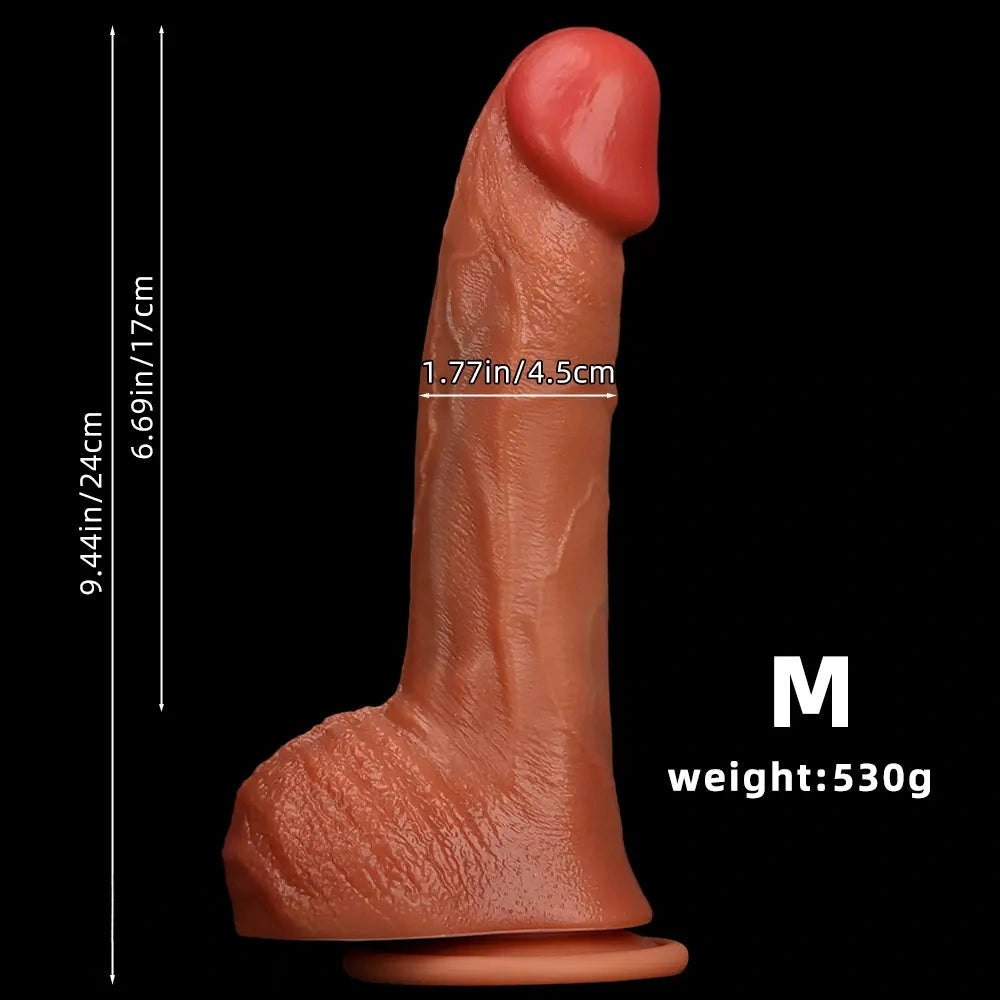 Coffee-colored silicone curved g-spot dildo, photo 12