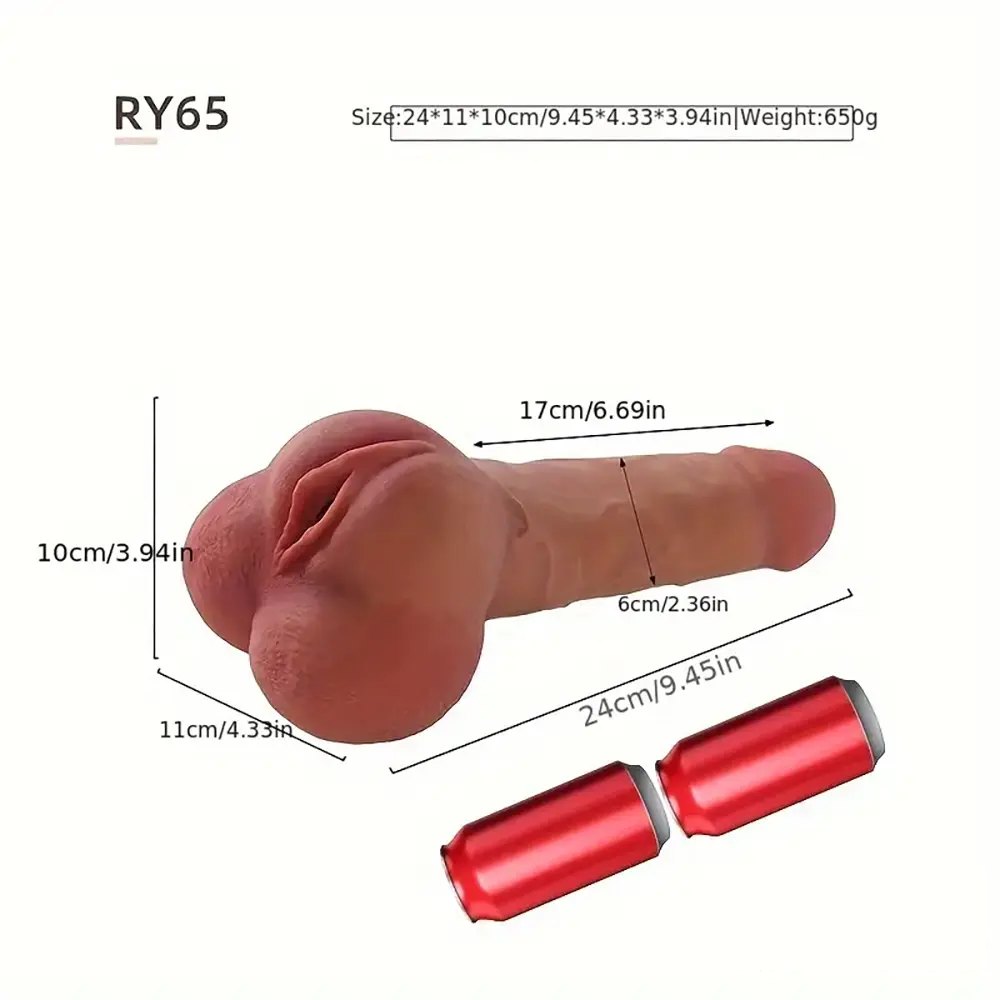 Brown curved flesh g-spot realistic dildo