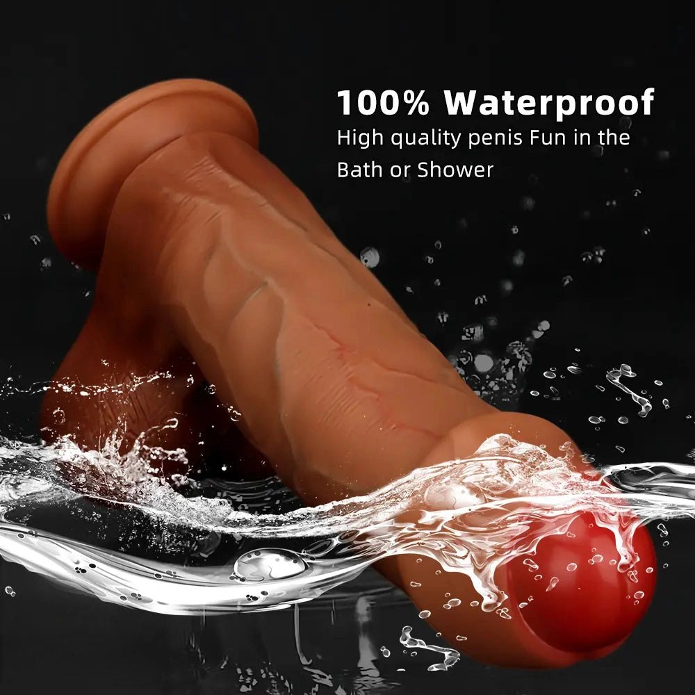Brown curved g-spot silicone dildo, photo 7