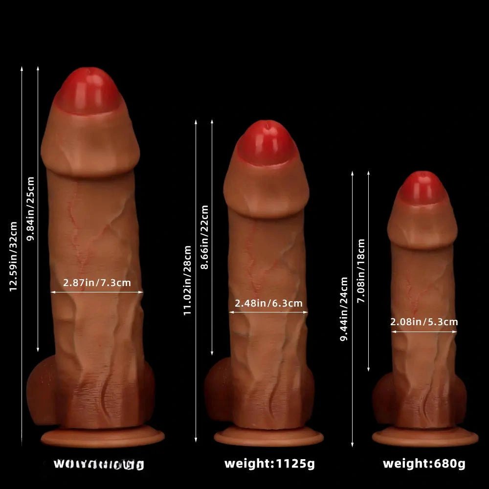 Brown curved g-spot silicone dildo, photo 8