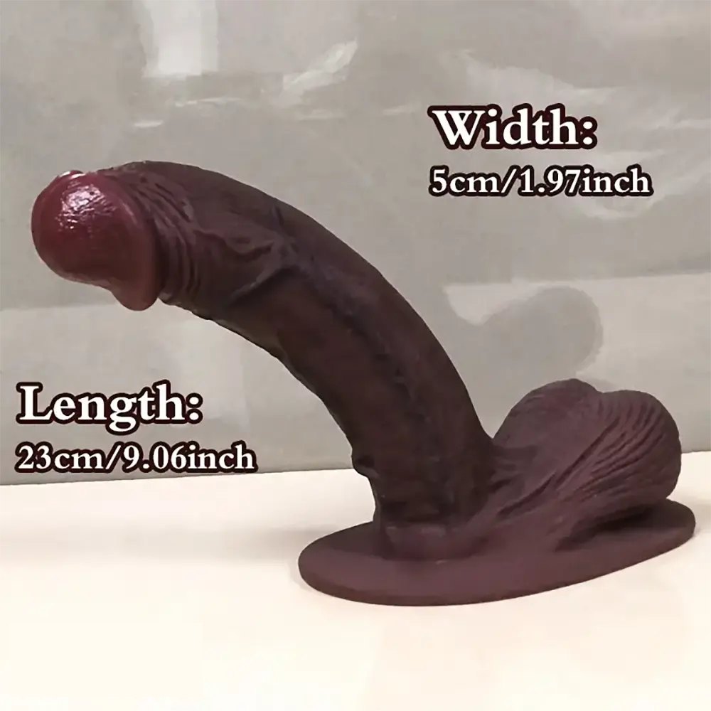 Ebony curved silicone g-spot dildo in flesh or ebony