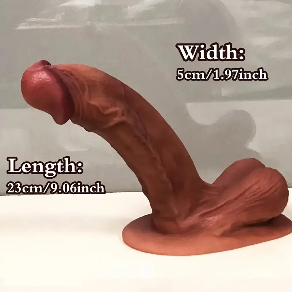 Flesh curved silicone g-spot dildo in flesh or ebony