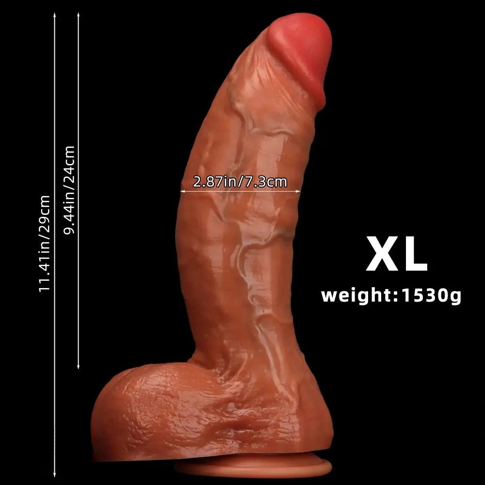 Curved brown silicone g-spot dildo, photo 12