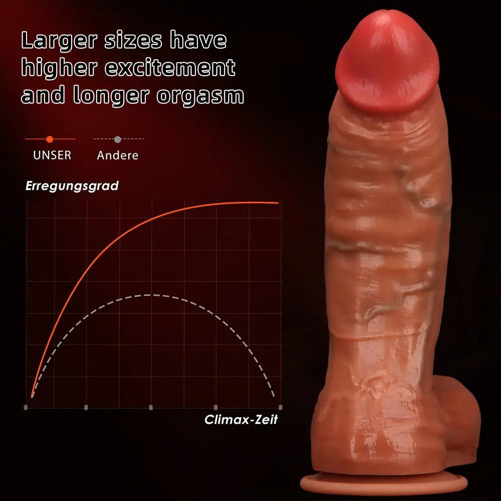 Curved brown silicone g-spot dildo, photo 6