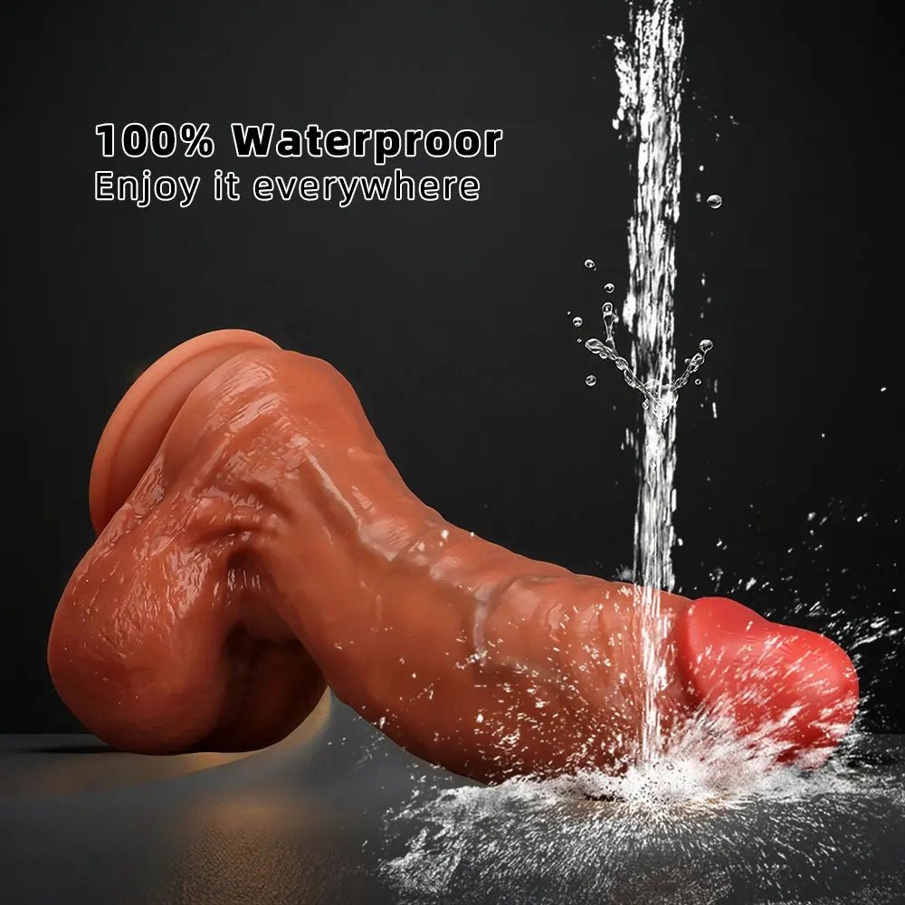 Curved brown silicone g-spot dildo, photo 7