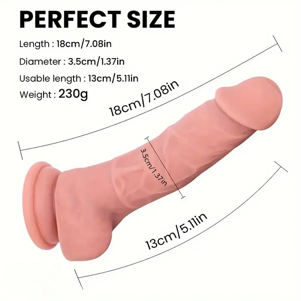 Flesh silicone curved g-spot dildo, photo 2