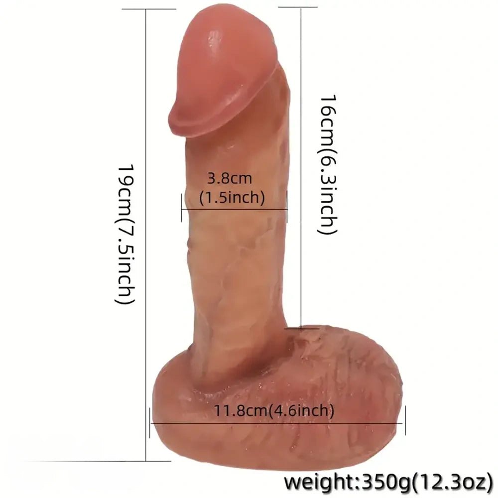 Flesh tone curved silicone g-spot dildo, photo 6