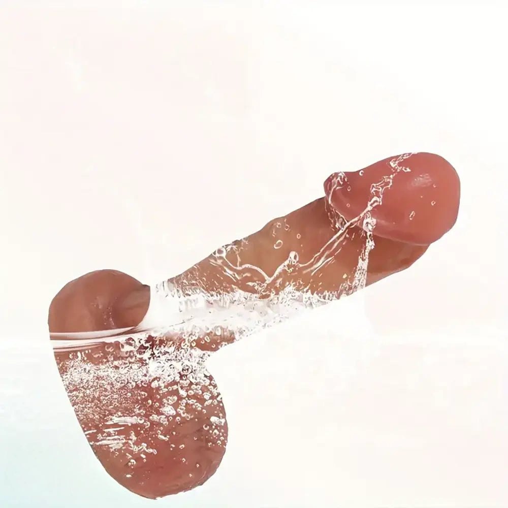 Flesh tone curved silicone g-spot dildo, photo 7