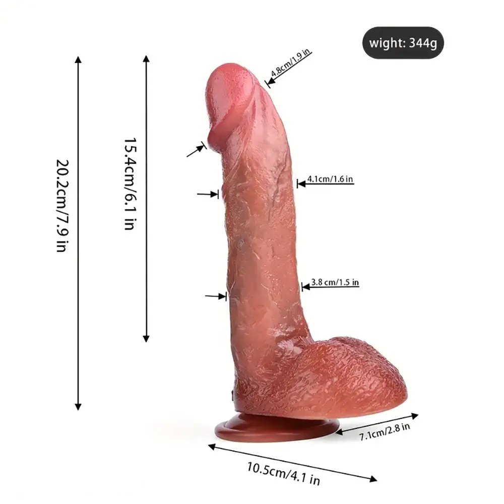 Flesh-toned curved silicone g-spot dildo, photo 8