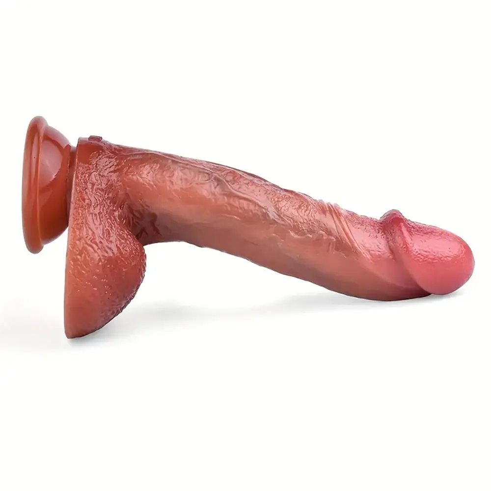 Flesh-toned curved silicone g-spot dildo, photo 9