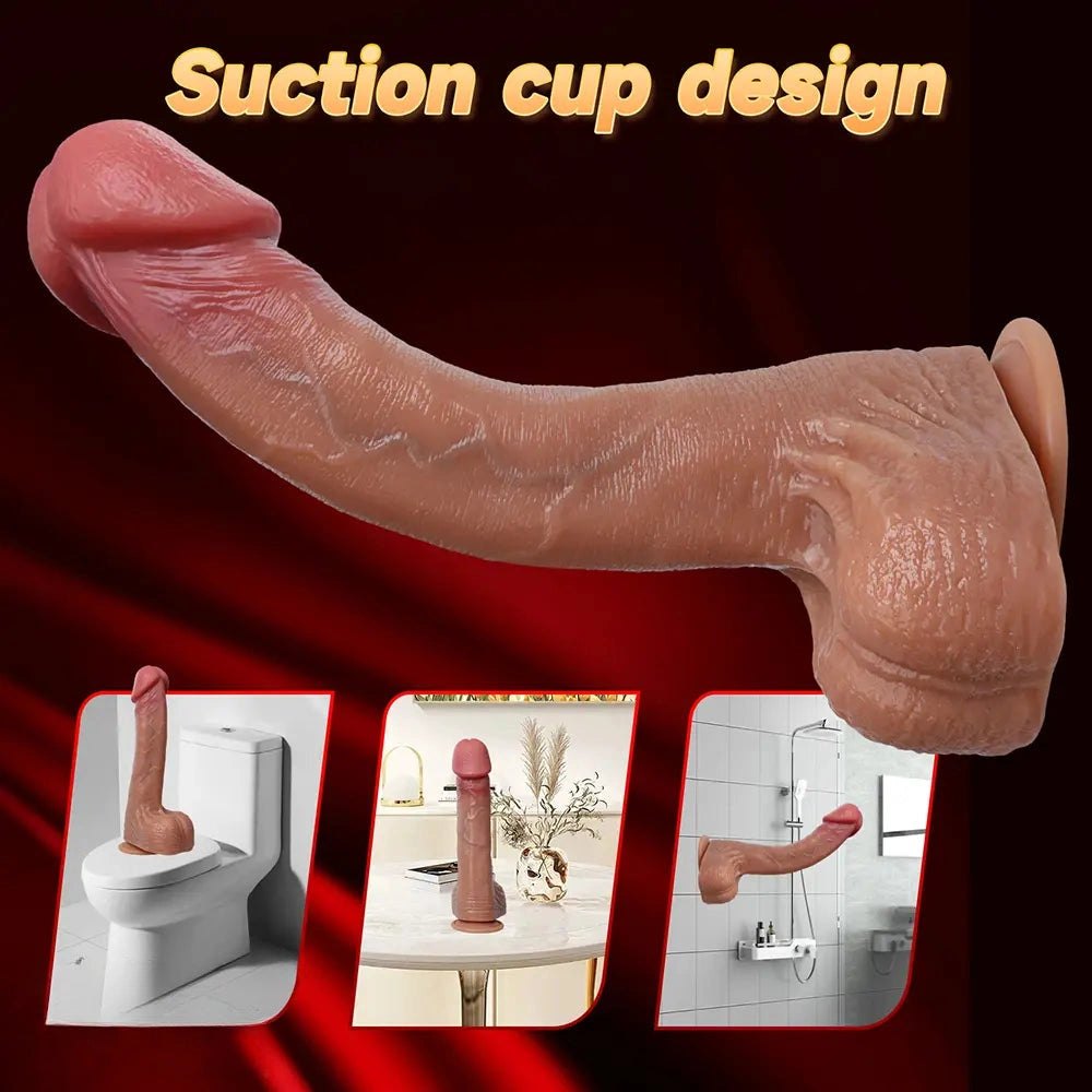 Flesh curved silicone g-spot dildo, photo 8