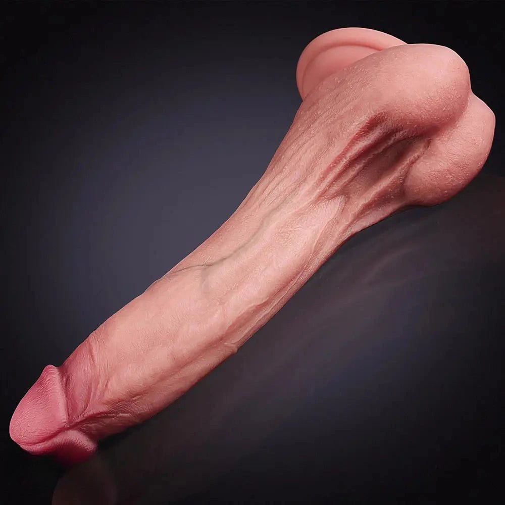 Flesh tone curved g-spot silicone dildo, photo 10
