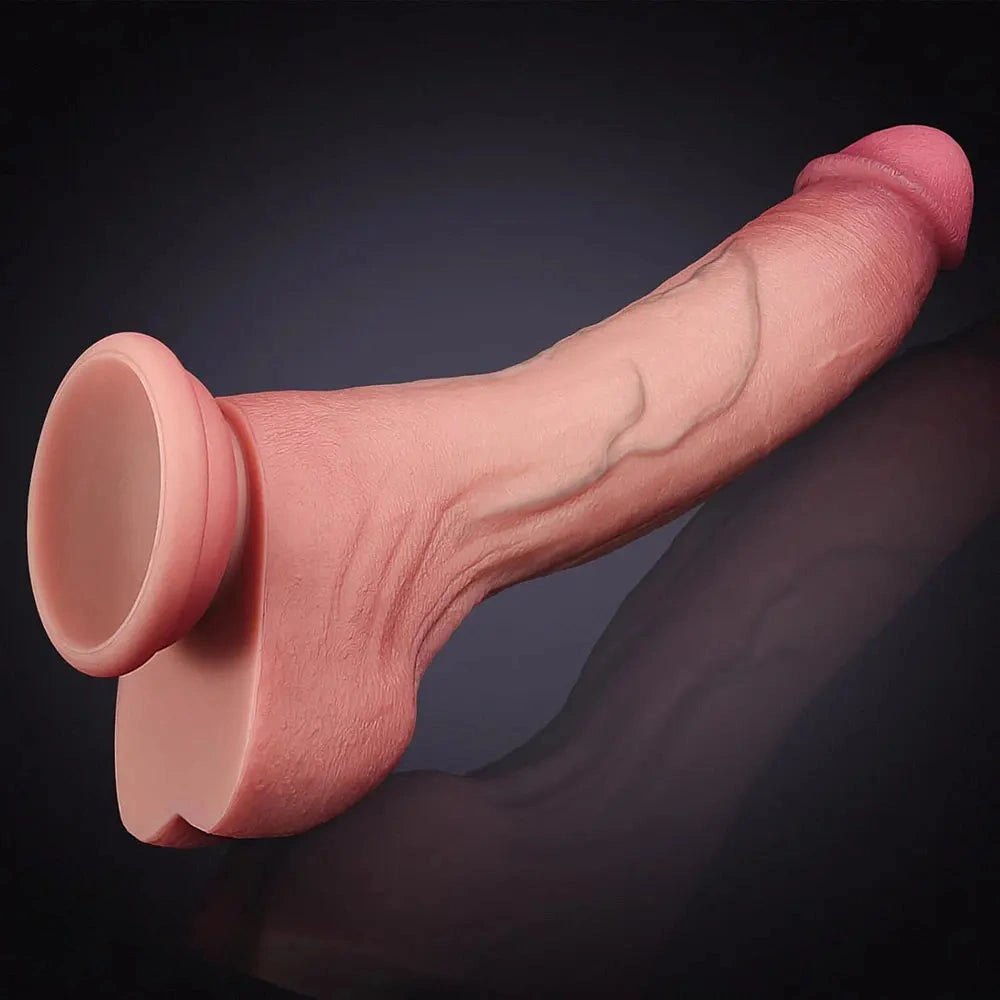 Flesh tone curved g-spot silicone dildo, photo 6
