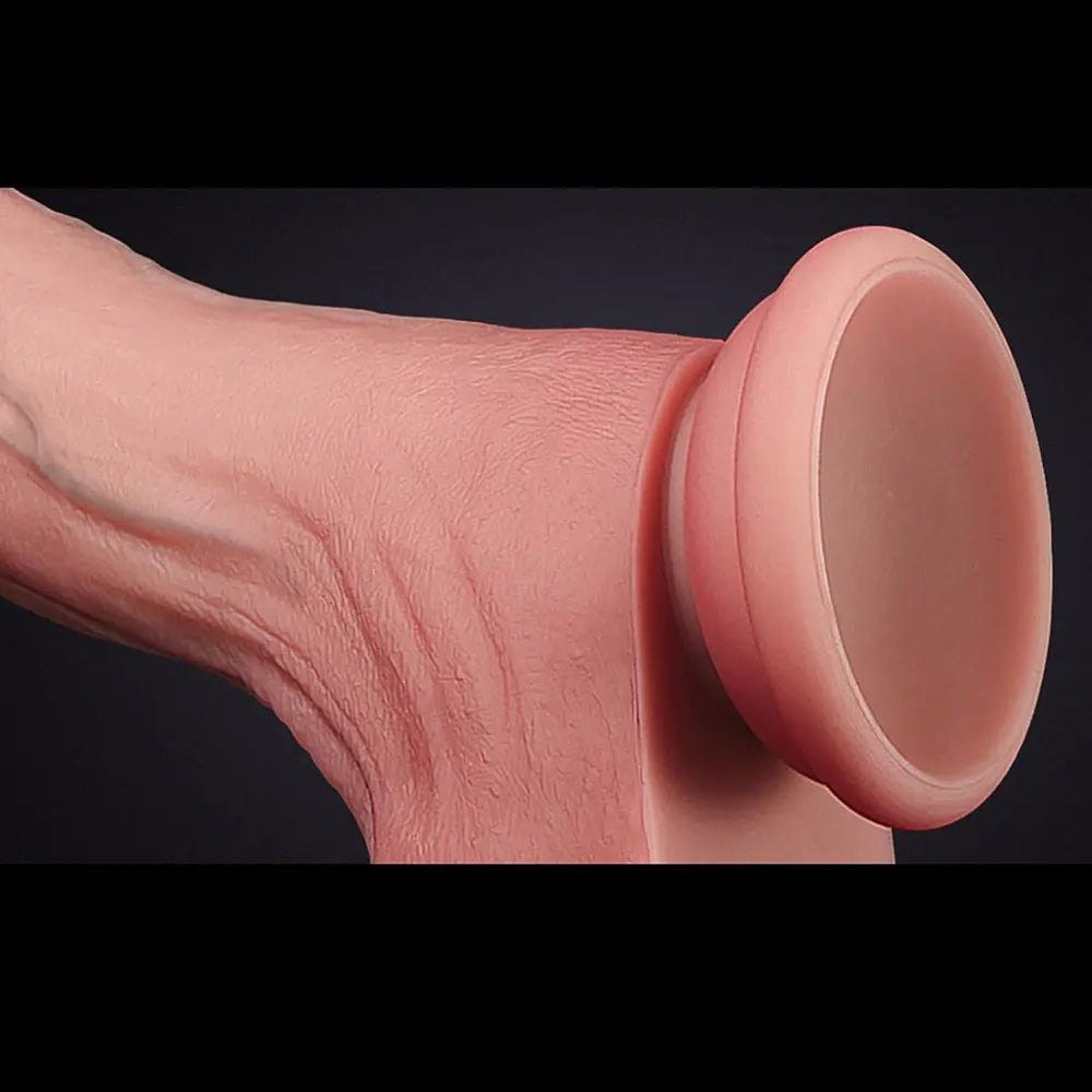 Flesh tone curved g-spot silicone dildo, photo 7